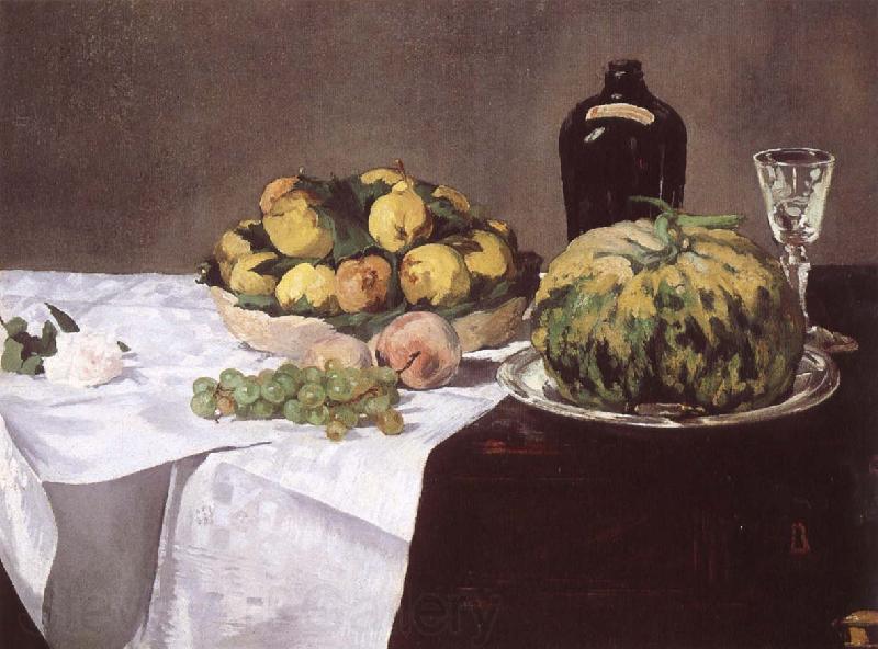 Edouard Manet Stilleben with melon and peaches France oil painting art